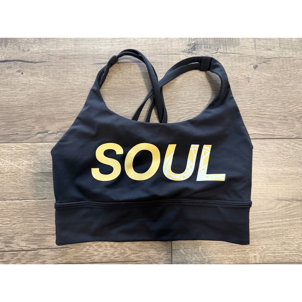 Lululemon Energy Sports Bra Long Line SoulCycle Black Size 4 No Bra Pads